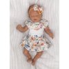 Mušelínové tilko, kraťasy se sukničkou + čelenka, 3D sada, Květy Z&Z, bílá (Velikost 92 (18-24m))