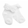 Bavlněné ponožky s krajkovým volánkem Baby Nellys, bílé