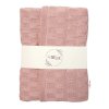 luxusni bavlnena pletena deka decka cube 80 x 100 cm pudrove ruzova