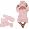 Z&Z 3-dílná pletená sada šatičky, bolérko a čepička - růžová (Velikost 68 (3-6m))