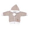 3-dílná souprava Hand made, pletený kabátek, kalhoty a botičky, béžová (Velikost 56 (1-2m))