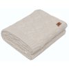 Bambusová dětská pletená deka, vzor pletený cop, 80 x100 cm, smetanová