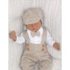 Z&Z 5-dílná pletená sada Boy, body, kalhoty, čepička, motýlek, botičky, béžová (Velikost 68 (3-6m))