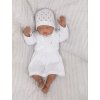 Z&Z 3-dílná pletená sada šatičky, bolérko a čepička - bílá (Velikost 56 (1-2m))