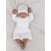 Z&Z 3-dílná pletená sada šatičky, bolérko a čepička - bílá (Velikost 56 (1-2m))