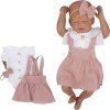 Mušelínová suknička s láclem, bodýčko a čelenka, 3D sada , bílá/starorůžová (Velikost 56 (1-2m))