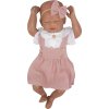 Mušelínová suknička s láclem, bodýčko a čelenka, 3D sada , bílá/starorůžová (Velikost 56 (1-2m))