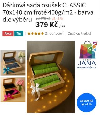 Dárková sada osušek CLASSIC - 379.-Kč...