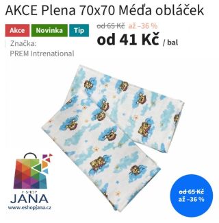 AKCE Plena 70x70 Méďa obláček - 41.-Kč https://www.eshopjana.cz/plena-70x70-meda-oblacek/ #ponozky #povleceni #rucnik...