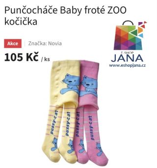 Punčocháče Baby froté ZOO - 105.-Kč https://www.eshopjana.cz/puncochace-baby-frote-zoo-kocicka/ #ponozky #povleceni...