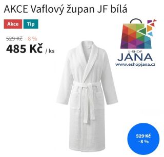 AKCE Vaflový župan JF bílá - 485.-Kč https://www.eshopjana.cz/akce-vaflovy-zupan-jf-bila/ @eshopjana Eshop Apartmany...