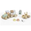 Dreveny vlacek s kostkami a zviratky ze ZOO ELIS DESIGN a