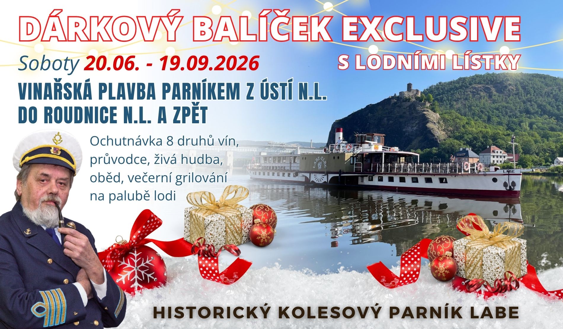 Dárkový balíček s lodními lístky na Vinařskou plavbu v roce 2026