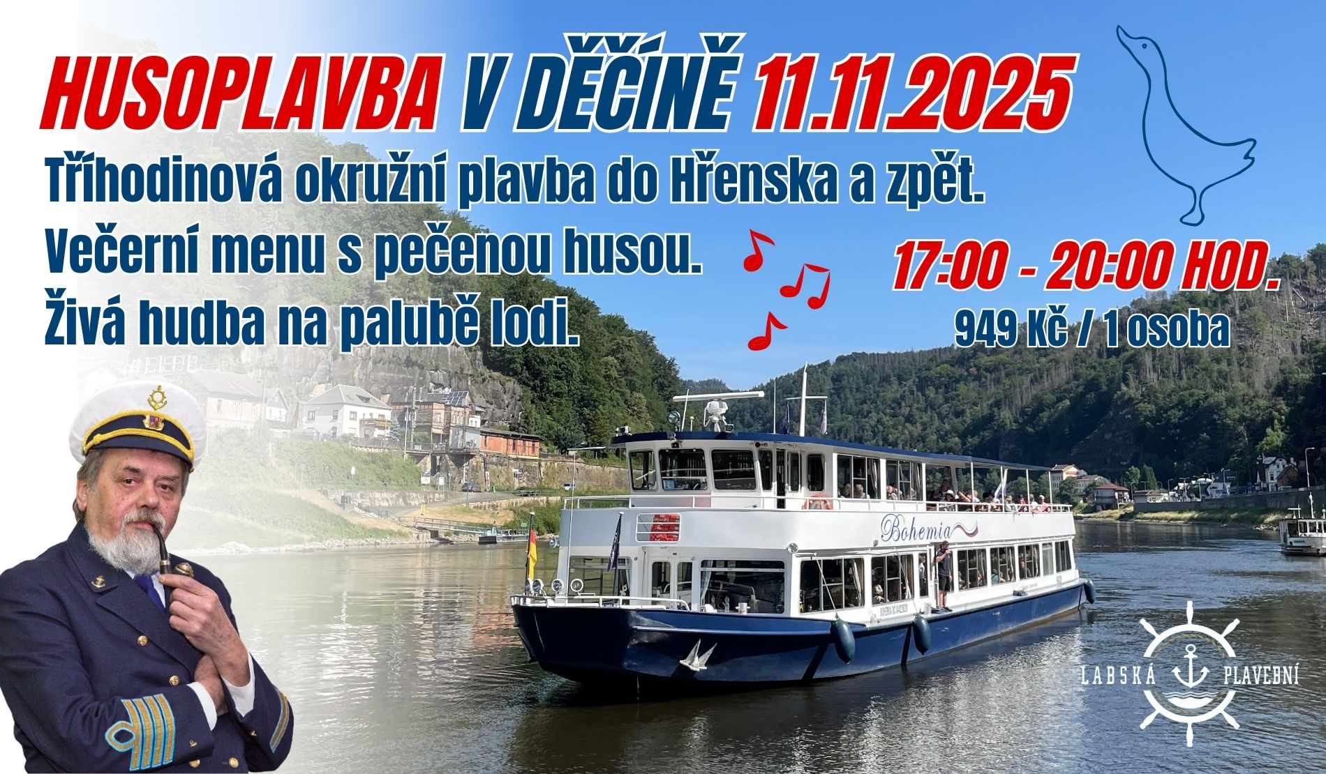 Husoplavba v Děčíně 11.11.2025