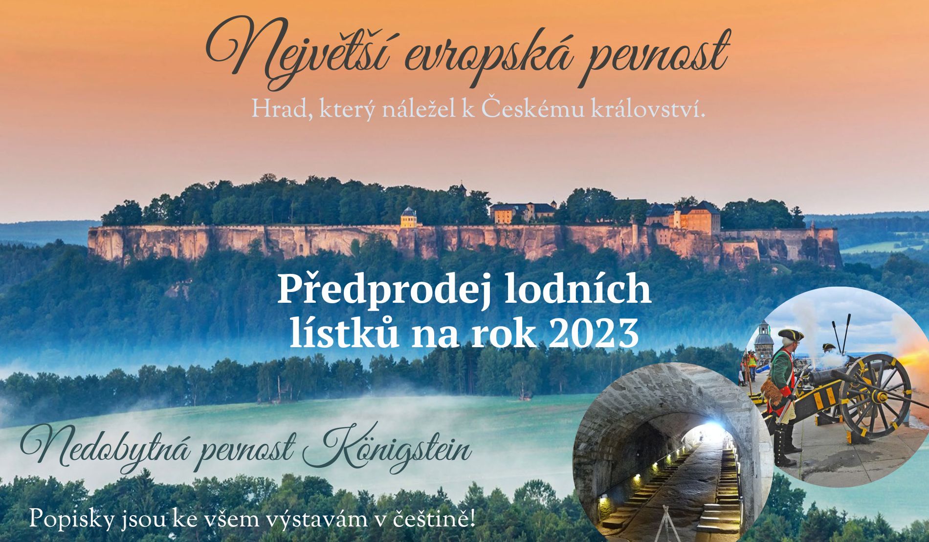 Předprodej lodních lístků na rok 2023 na pevnost Königstein