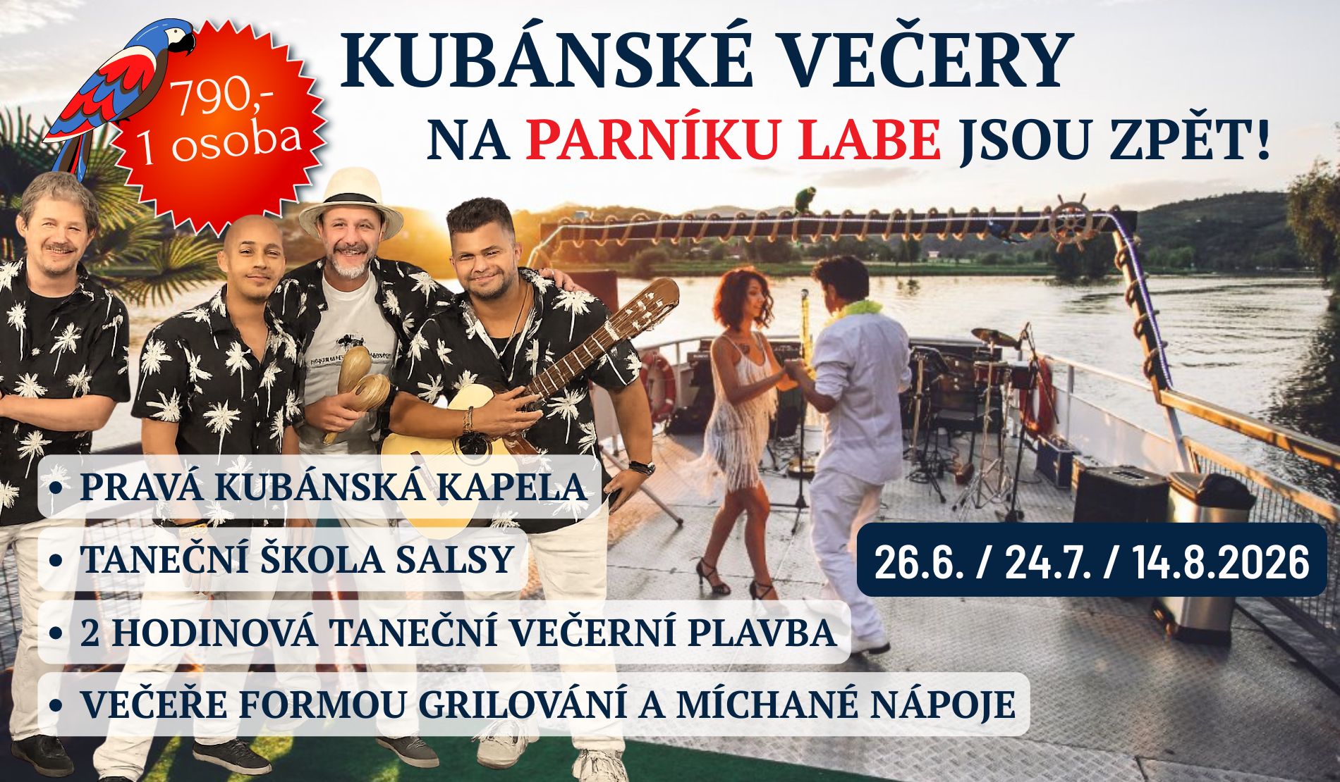 Kubánské večery na parníku Labe jsou zpět!