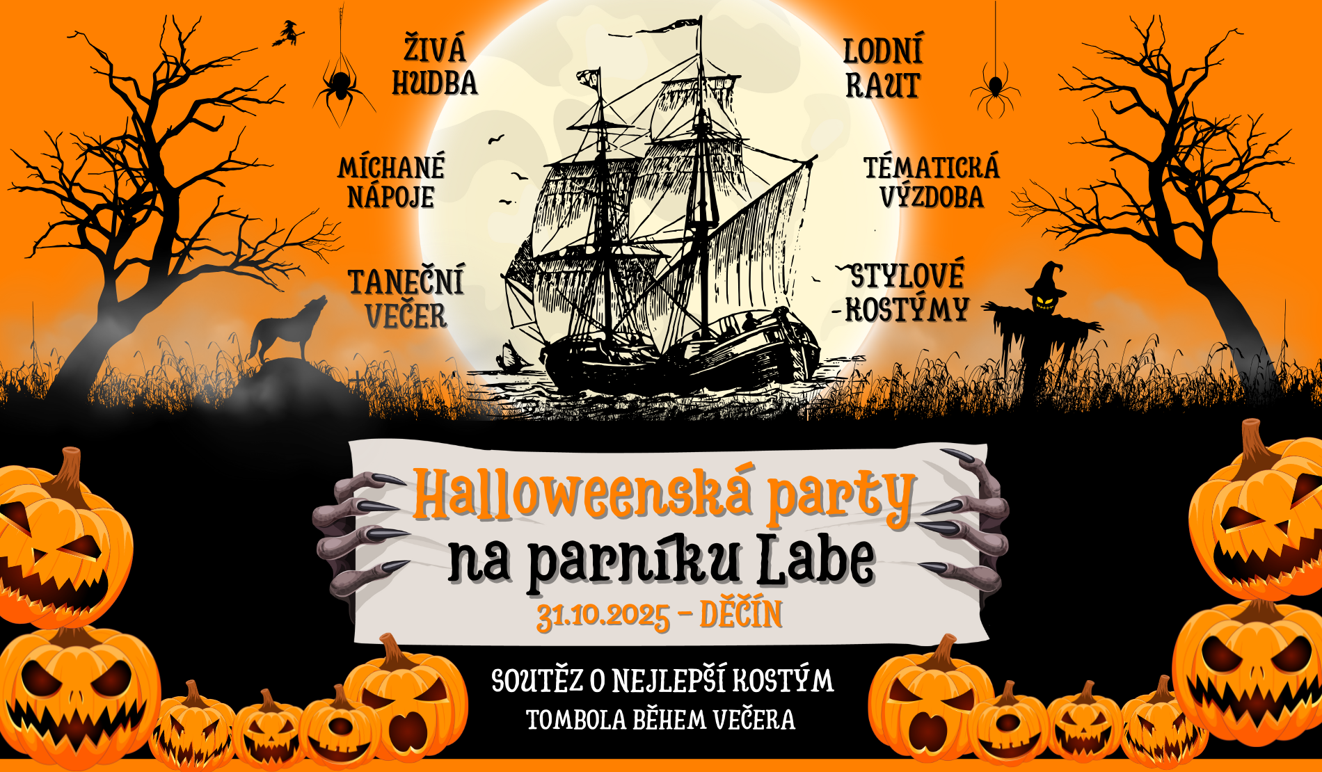 Halloweenská party na parníku Labe.