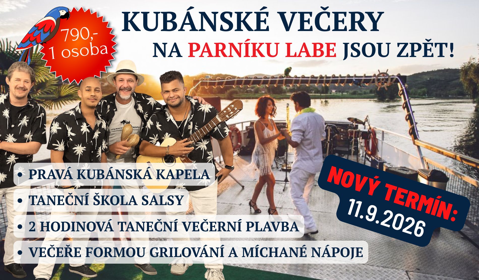 Kubánské večery na parníku Labe jsou zpět!