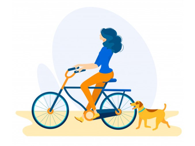informational flyer cyclist with dog cartoon 82574 12662