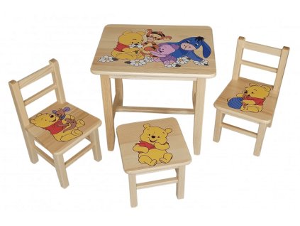 Dětský stůl ze dřeva se židličkami Pů Vzor 1  stolička zdarma