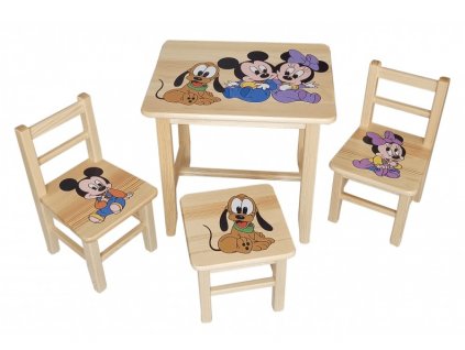 Dětský stůl ze dřeva se židličkami Mickey Vzor 4  stolička zdarma