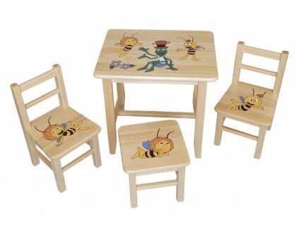 Dětský stůl ze dřeva se židličkami Mája Vzor 31  stolička zdarma