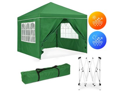 15214 zahradni pavilonovy stan 3x3 m automaticky skladaci 4 bocni steny multigarden