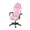 X Games WOLF FG02 růžovo-bílé herní křeslo s masáží a podnožkou
