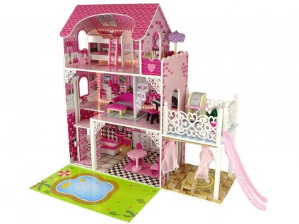 Dřevěný domeček pro panenky - vila Nadia Light Pink