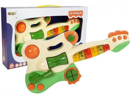 Toys24 Interaktivní dětská kytara, zvuk světle zelená