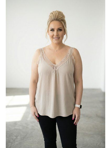 Tílkový top s krajkou