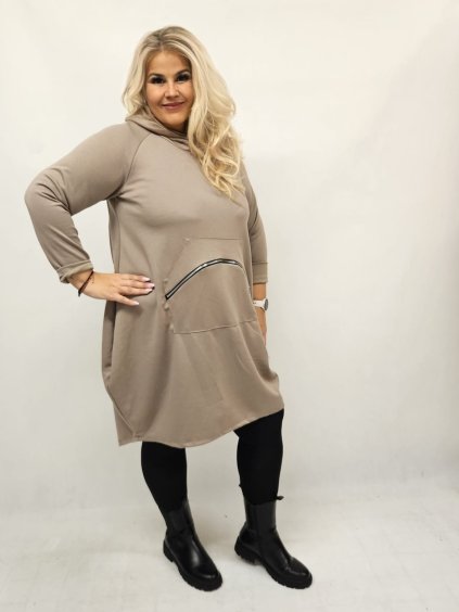 Mikinová šatovka s kapsou