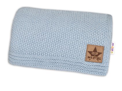 bavlnena deka decka pletena basic 80x90cm seda