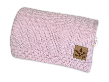 bavlnena deka decka pletena basic 80x90cm sv ruzova