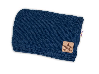 bavlnena deka decka pletena basic 80x90cm granatova