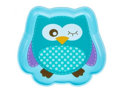 akuku plastovy talirek sova tyrkysovy