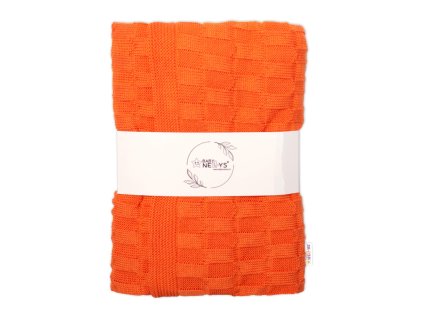 luxusni bavlnena pletena deka decka cube 80 x 100 cm orange