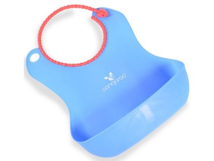 cangaroo silikonovy bryndacek baby bib am am modry