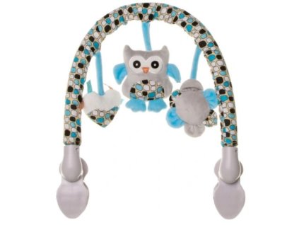 plysovy oblouk s hrackami sova modra