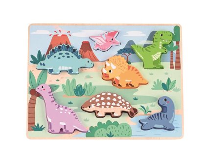drevene 3d puzzle dinosauri