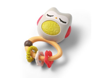 chrastitko kousatko pro miminko se zvukem sovicka pastel