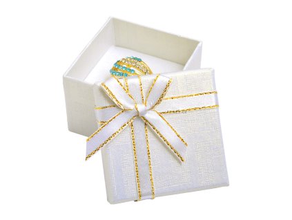 darkova krabicka na sperky bila se zlatou nitkou