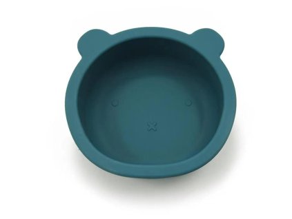 silikonova miska s prisavkou medvidek prumer 12 cm tyrkysova