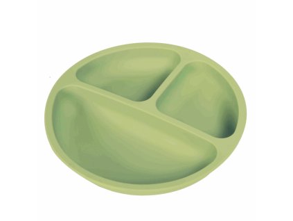 silikonovy talir trikomorovy olivovy