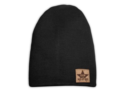 Dětská bavlněná čepice - dvouvrstvá, černá (Velikost 110 (4-5r))