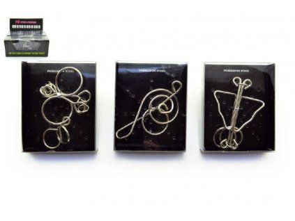 hlavolam kov v krabicce 8x10cm 1ks