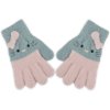 detske zimni prstove rukavicky kitty 12cm seda ruzova