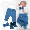 4D sada pro chlapečky Baby Elegán - modrý (Velikost 56 (1-2m))