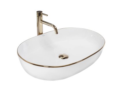 REA - Umyvadlo na desku CLEO White Gold Edge REA-U6211