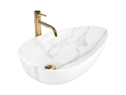REA - Umyvadlo na desku Greta 65 Bianco Shiny REA-U6501